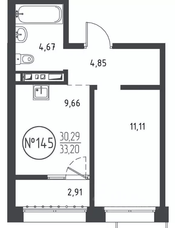 1-к кв. Иркутская область, Иркутск проезд Юрия Тена, 14/5 (33.2 м) - Фото 0