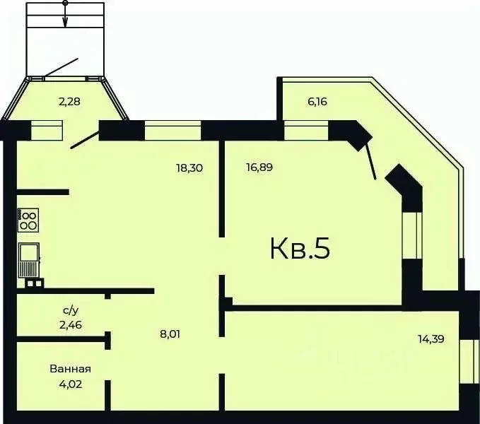 2-к кв. Свердловская область, Заречный Солнечный кп,  (73.5 м) - Фото 0