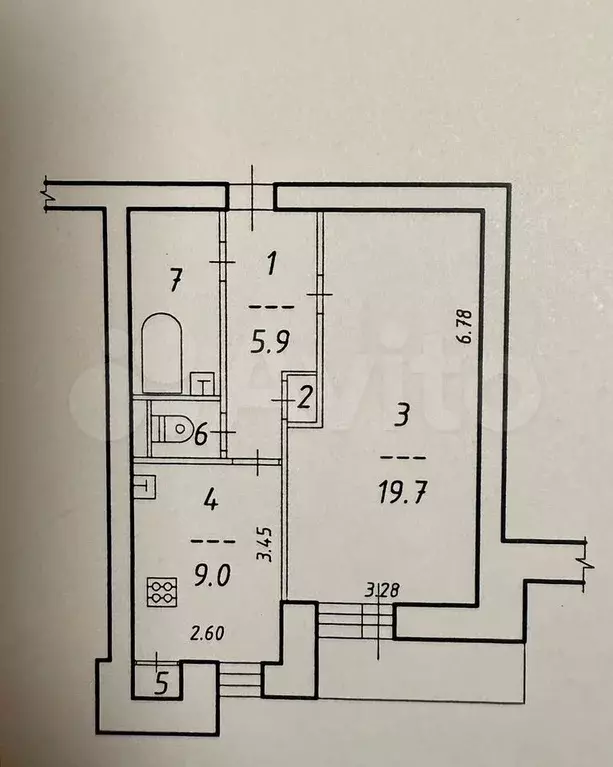 1-к. квартира, 41,3 м, 9/9 эт. - Фото 0