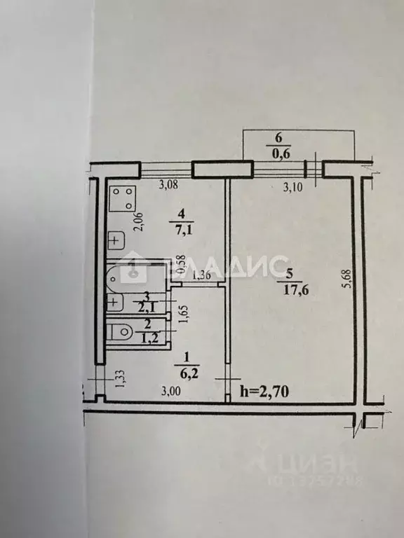 1-к кв. Забайкальский край, Чита Кайдаловская ул., 19 (34.2 м) - Фото 1