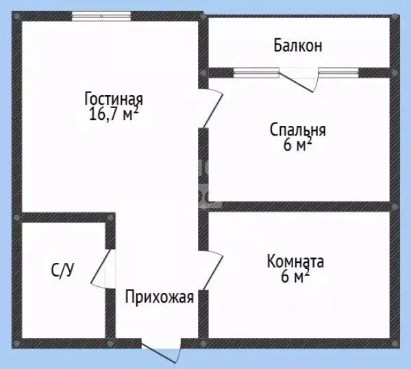 1-к кв. Дагестан, Махачкала ул. Лизы Чайкиной, 65 (42.0 м) - Фото 2