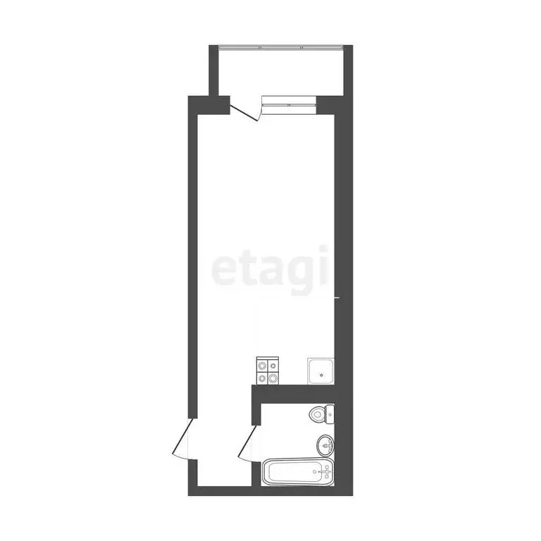 Квартира-студия: Тюмень, улица Тимофея Чаркова, 28 (21 м) - Фото 1