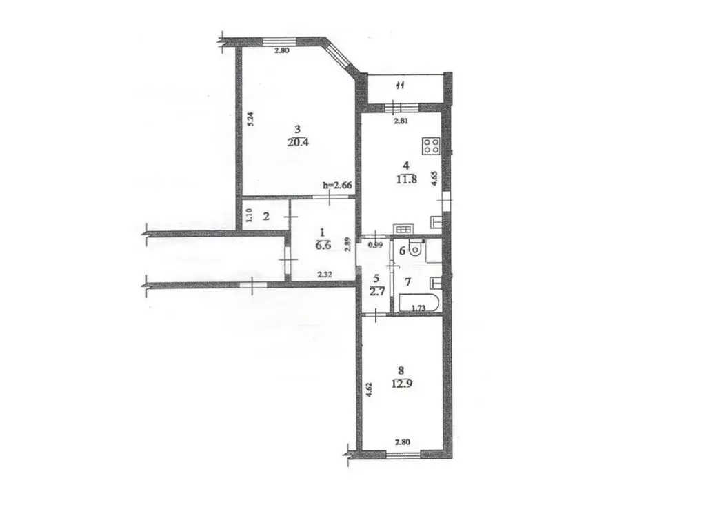 2-комнатная квартира: Щёлково, Центральная улица, 94 (59.5 м) - Фото 2
