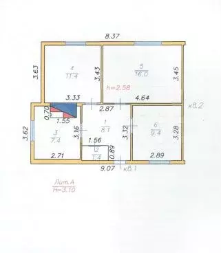 Аукцион: 3-к. квартира, 53,7 м, 1/1 эт. - Фото 0