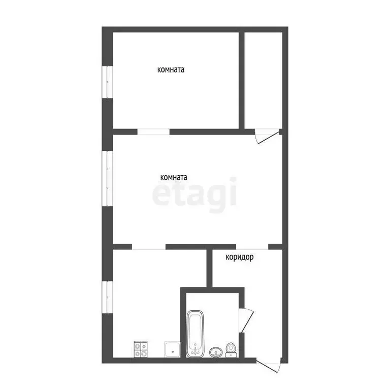 2-комнатная квартира: Златоуст, улица Мельнова, 2 (41.2 м) - Фото 1