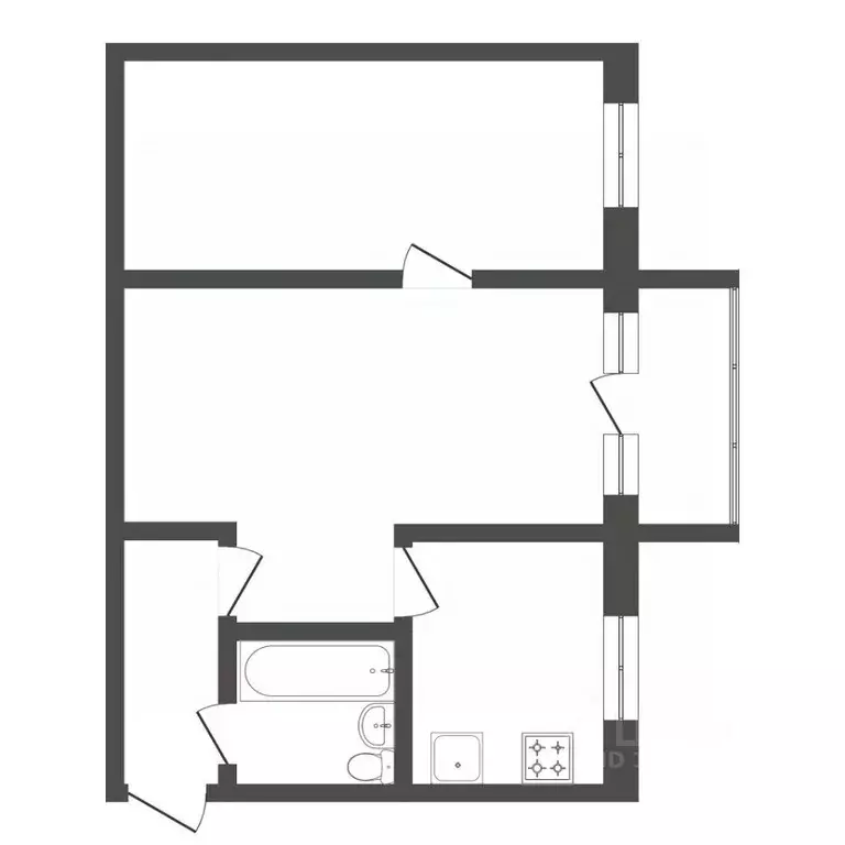 2-к кв. Тюменская область, Тюмень ул. Республики, 180 (45.1 м) - Фото 1