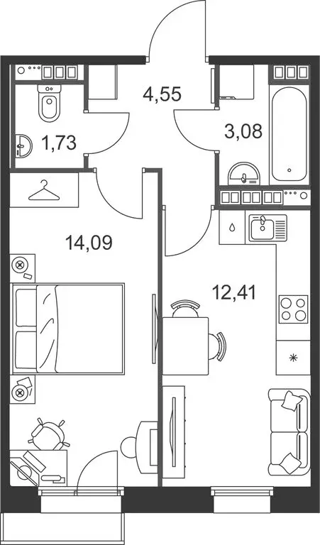 1-комнатная квартира: Ленинградская область, Гатчинский муниципальный ... - Фото 2