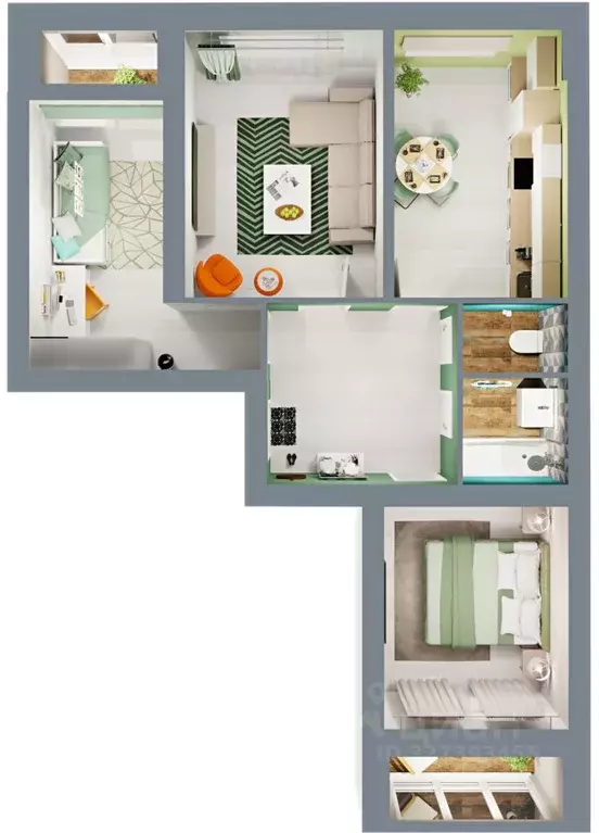 3-к кв. Башкортостан, Уфа городской округ, д. Ветошниково Город ... - Фото 2