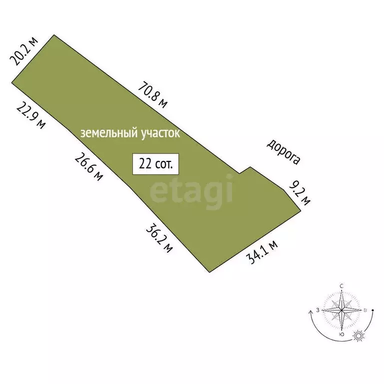 Участок в село Русско-Высоцкое, территория Частный Сектор (22 м) - Фото 1