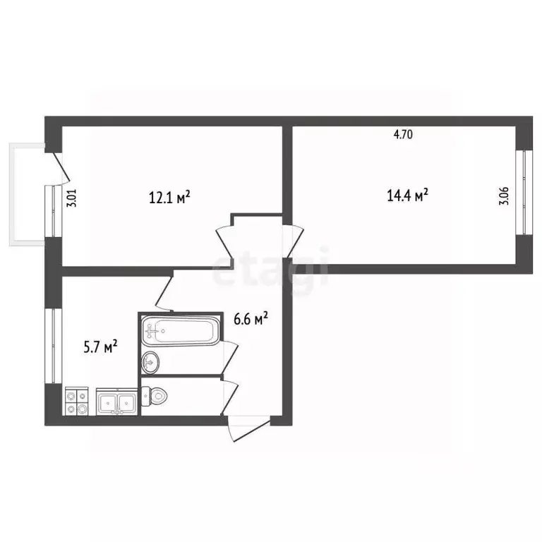 2-к кв. Вологодская область, Вологда ул. Лаврова, 12 (42.0 м) - Фото 1