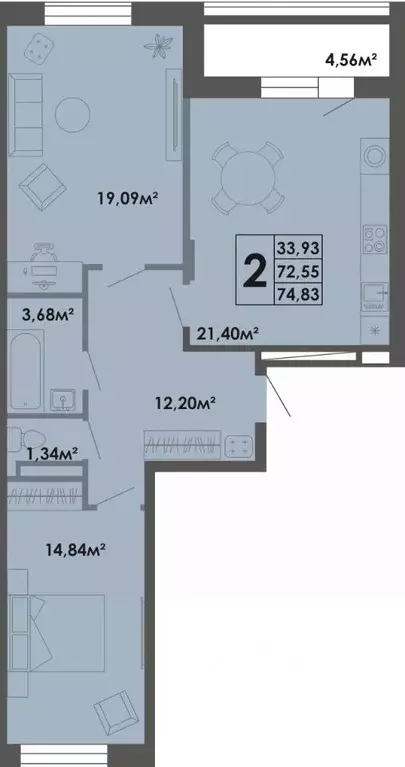 2-к кв. Саха (Якутия), Якутск ул. Губина, 15 (74.83 м) - Фото 0