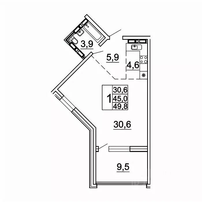 1-к кв. Приморский край, Владивосток Лесная ул., 1В/1 (49.8 м) - Фото 1