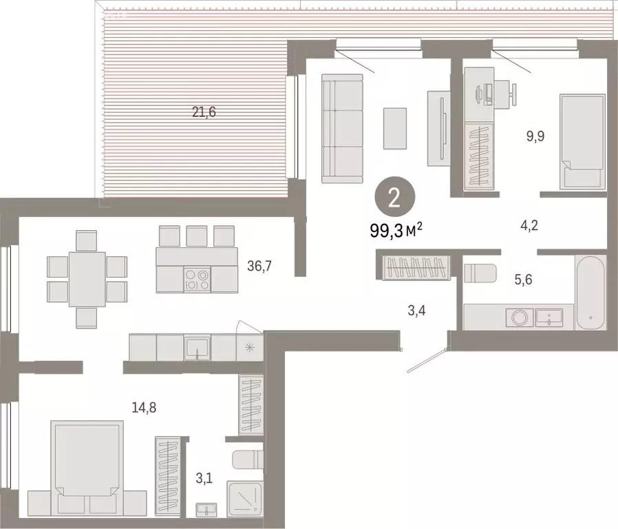 2-комнатная квартира: Новосибирск, Большевистская улица, с49 (99.33 м) - Фото 1