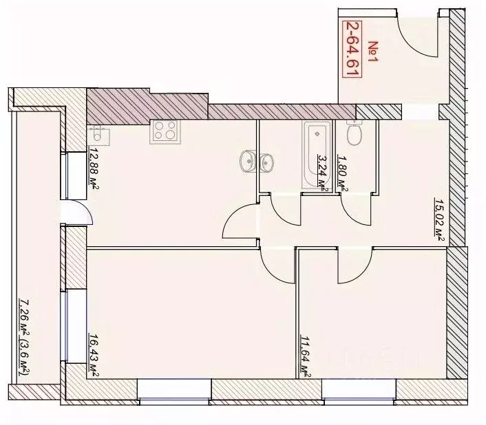 2-к кв. Ярославская область, Ярославский муниципальный округ, пос. ... - Фото 0