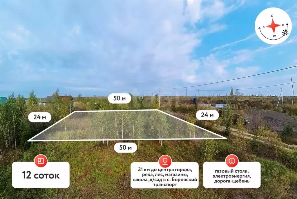 Участок в Тюменская область, Тюменский муниципальный округ, с. ... - Фото 1