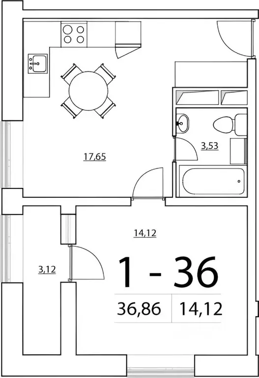 1-к кв. Санкт-Петербург Земледельческая ул., 3 (37.0 м) - Фото 1