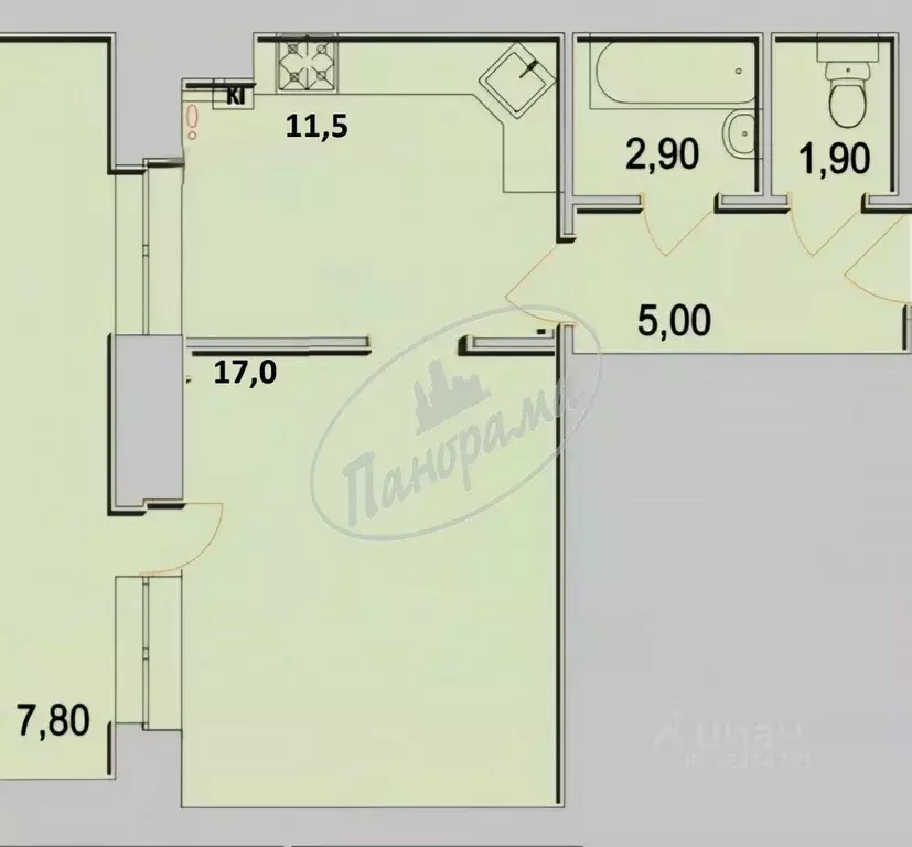 1-к кв. Калужская область, Калуга Резванская ул., 7 (42.1 м) - Фото 2