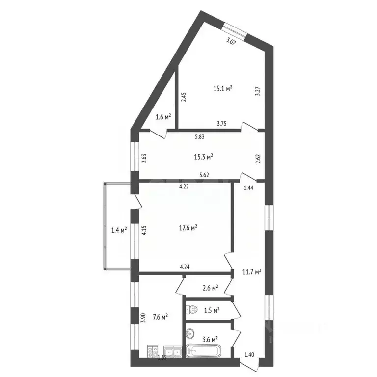 3-к кв. Крым, Феодосия ул. Десантников, 6 (77.5 м) - Фото 2