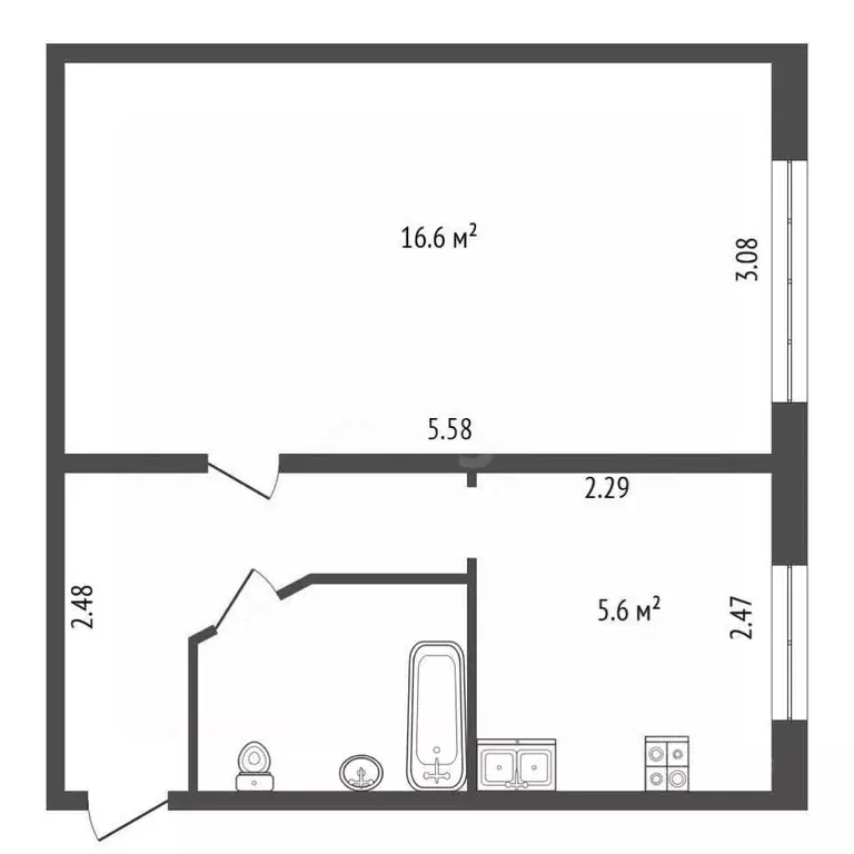 1-к кв. Санкт-Петербург просп. Науки, 18 (30.5 м) - Фото 2