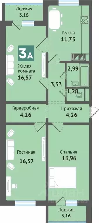 3-к кв. Марий Эл, Медведево городское поселение, Медведево пгт ул. ... - Фото 1