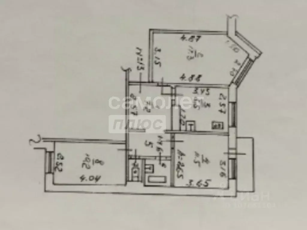 3-к кв. Липецкая область, Липецк ул. М. Горького, 1 (63.2 м) - Фото 2