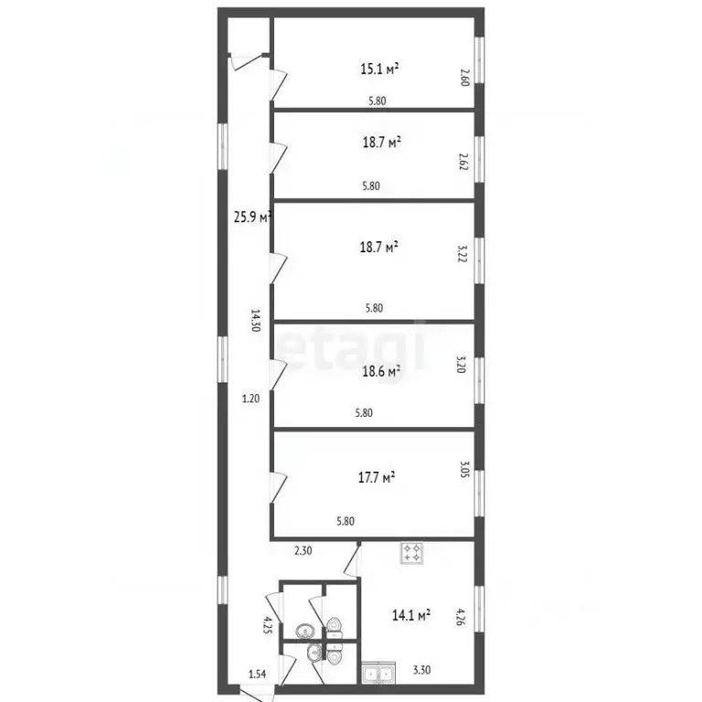Студия Санкт-Петербург Лиговский просп., 143 (20.0 м) - Фото 2