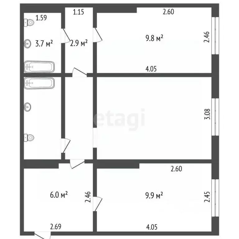 3-к кв. Саха (Якутия), Якутск ул. Петра Алексеева, 21/5 (53.5 м) - Фото 0