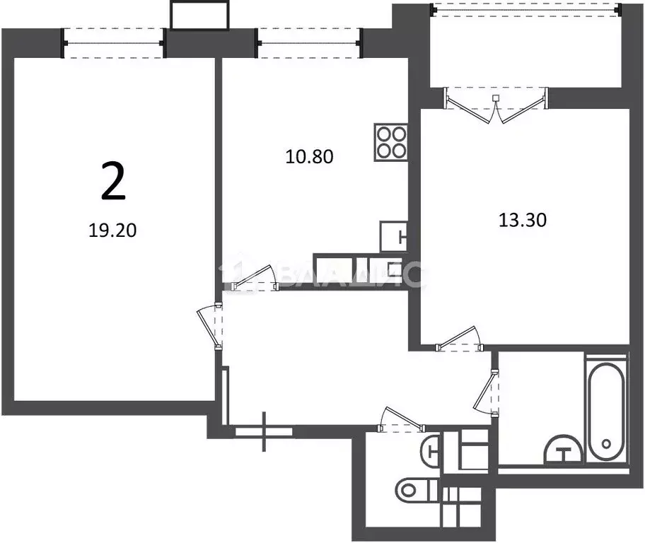 2-комнатная квартира: Москва, Дмитровское шоссе, 55А (57.4 м) - Фото 1