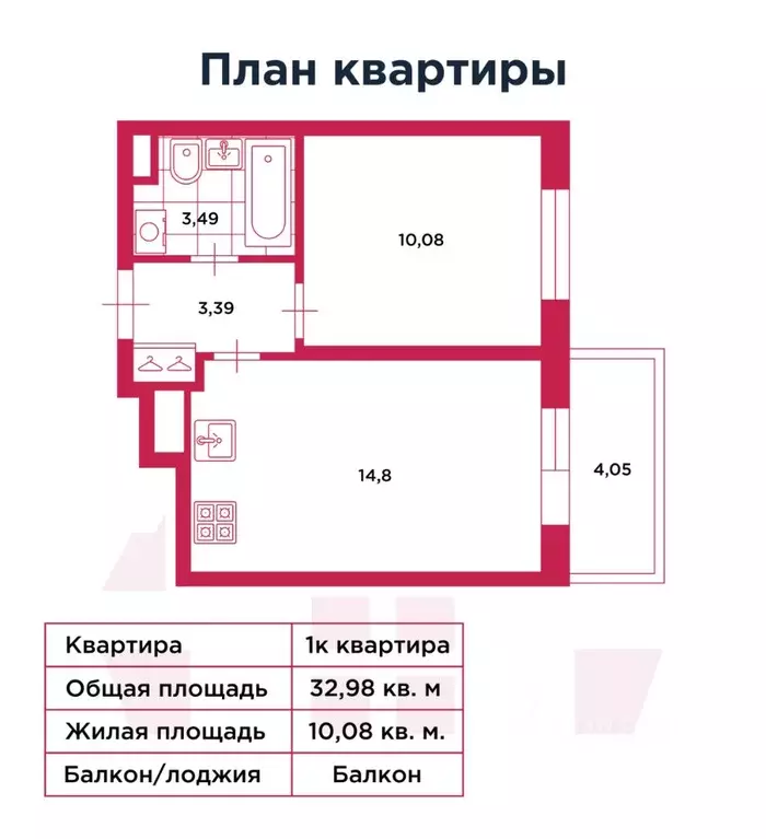 1-к кв. Санкт-Петербург просп. Ветеранов, 198 (31.9 м) - Фото 2