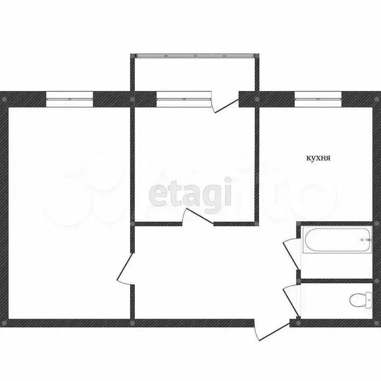 2-к. квартира, 73,3 м, 1/3 эт. - Фото 0