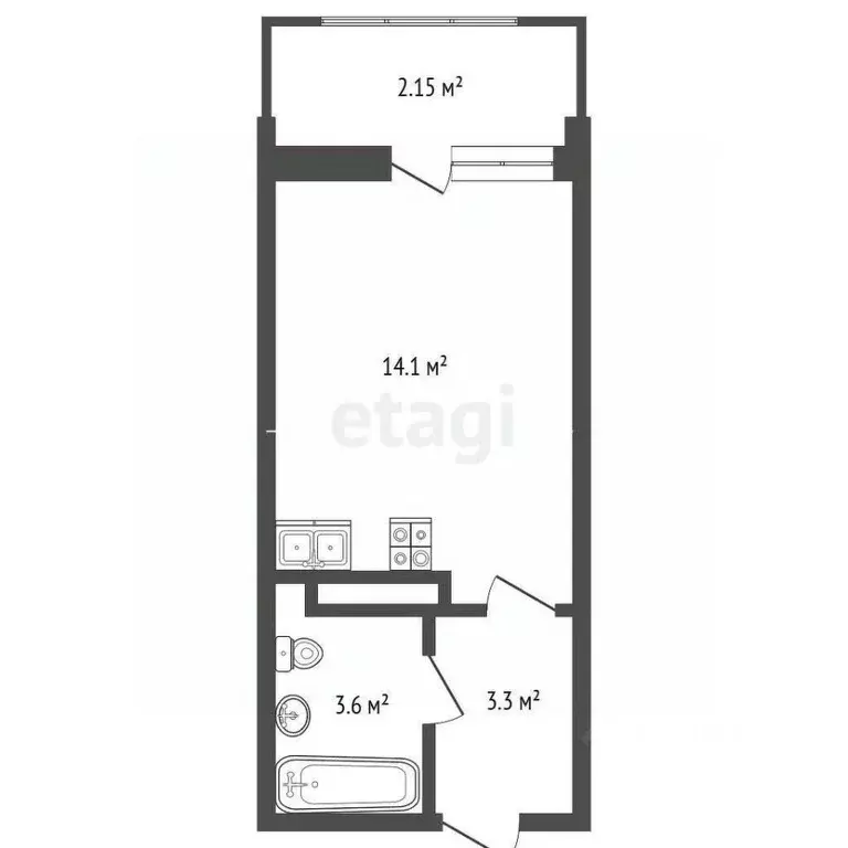 Студия Краснодарский край, Анапа Таманская ул., 121к14 (25.0 м) - Фото 2