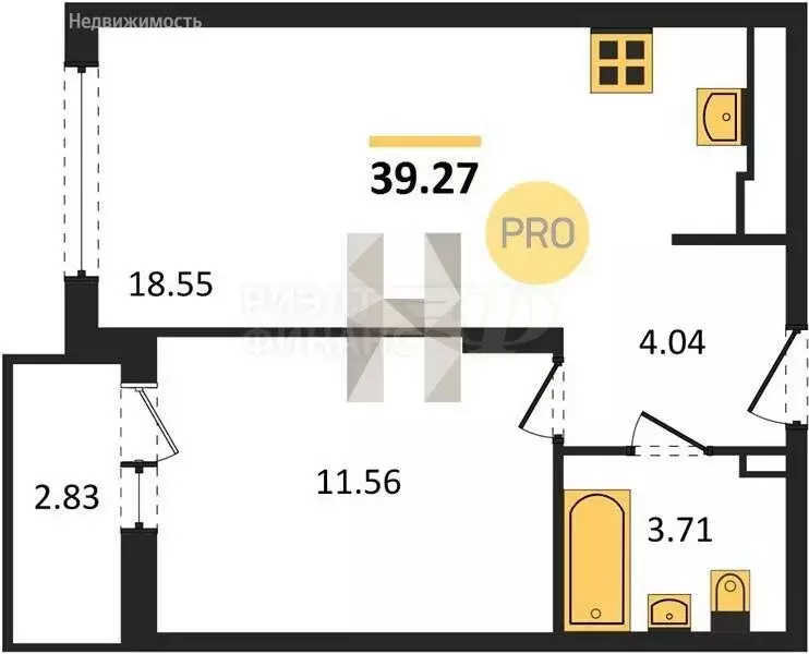 1-комнатная квартира: Калининград, Батальная улица, 65А (39.27 м) - Фото 0