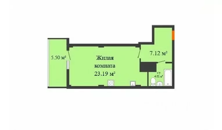 Студия Красноярский край, Красноярск Лето жилой комплекс (35.97 м) - Фото 0