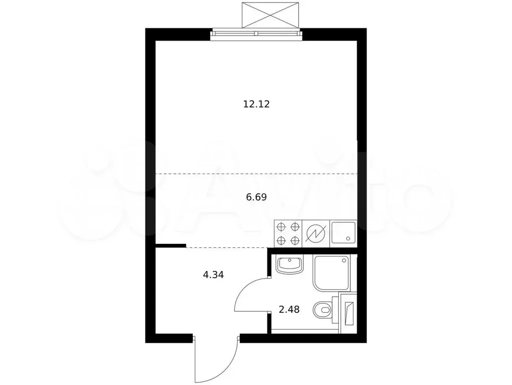 Квартира-студия, 25,4 м, 21/26 эт. - Фото 0