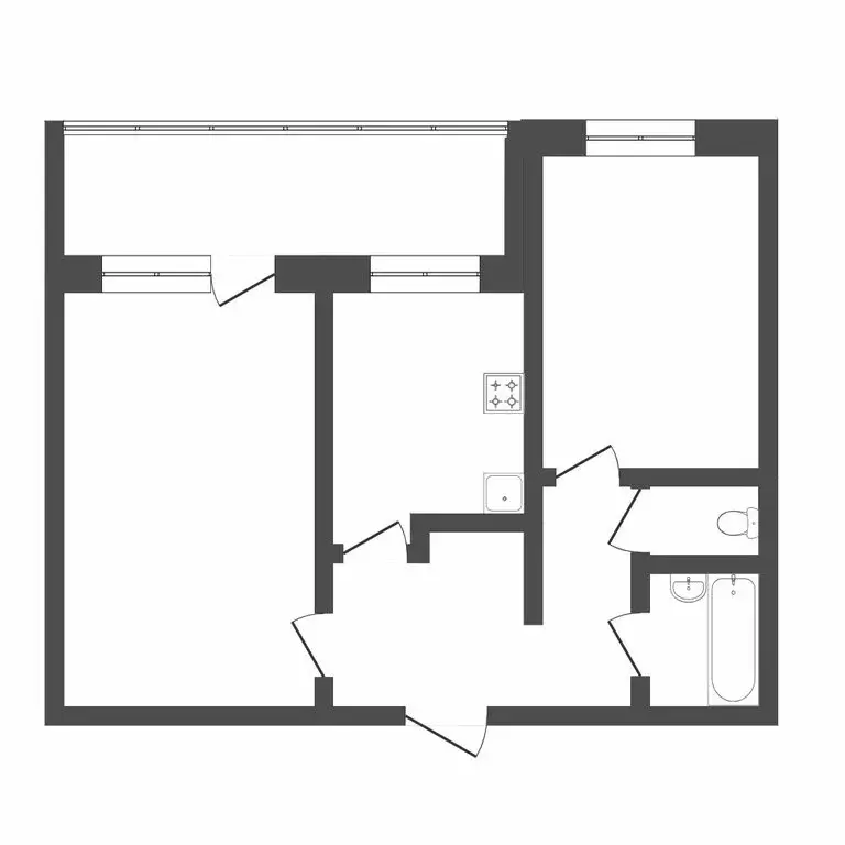2-комнатная квартира: Тюмень, улица Газовиков, 17 (48 м) - Фото 1
