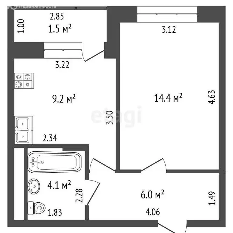 1-комнатная квартира: Мытищи, проспект Астрахова, 1к2 (35.2 м) - Фото 0