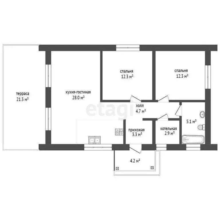 Дом в Тюменский район, деревня Якуши, улица Папанина (70 м) - Фото 0