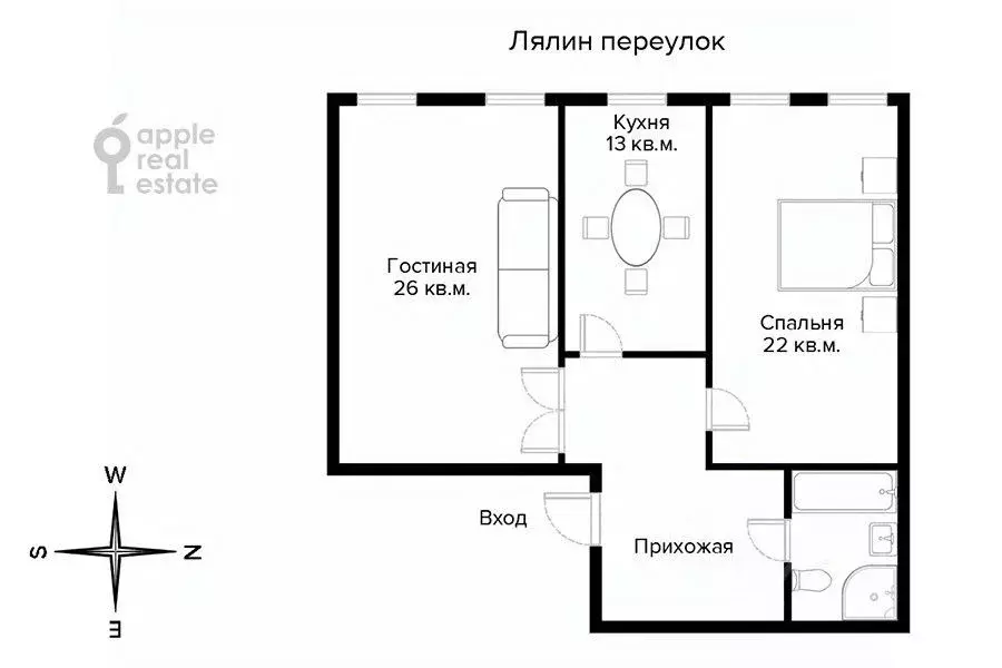 2-к кв. Москва пер. Лялин, 11-13/1С2 (84.0 м) - Фото 2