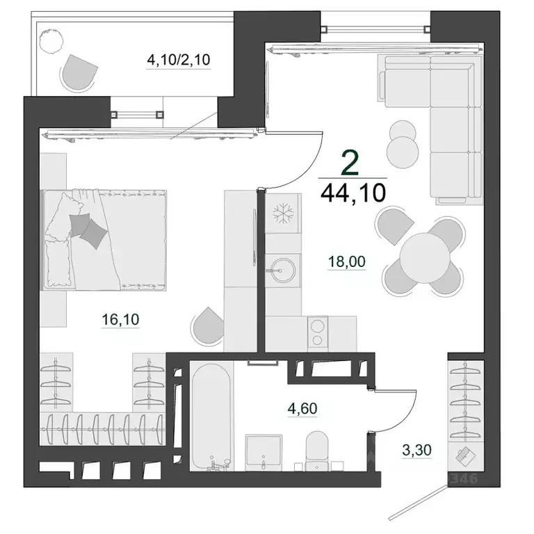 2-к кв. Красноярский край, Красноярск Нанжуль-Солнечный мкр, Фестиваль ... - Фото 1