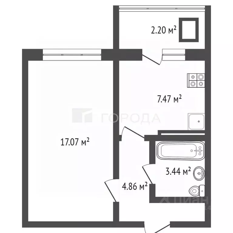 1-к кв. Алтайский край, Барнаул Северный Власихинский проезд, 19 (32.0 ... - Фото 2