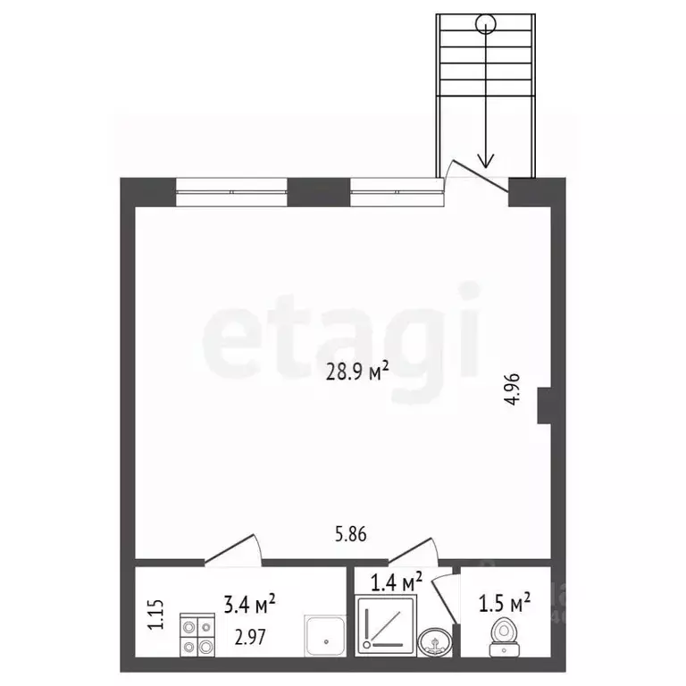 1-к кв. Крым, Ялта ул. Красноармейская, 13 (35.2 м) - Фото 1