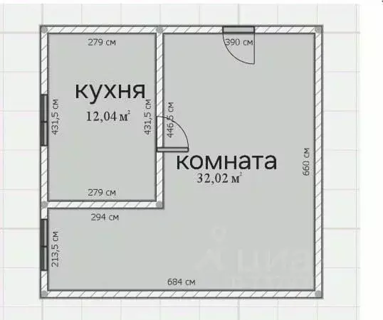 1-к кв. Кабардино-Балкария, Нальчик ул. Шогенова, 55к22 (45.0 м) - Фото 1