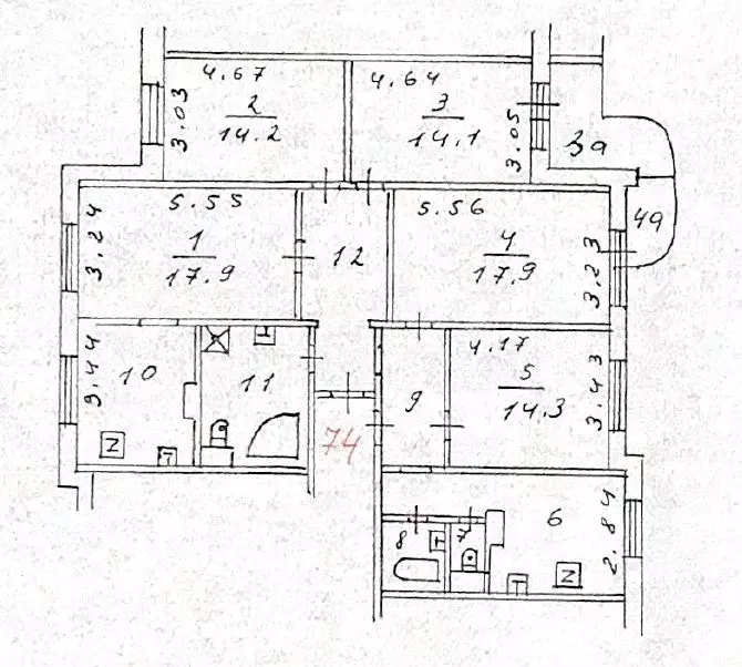 5-к. квартира, 129,1 м, 4/17 эт. - Фото 0