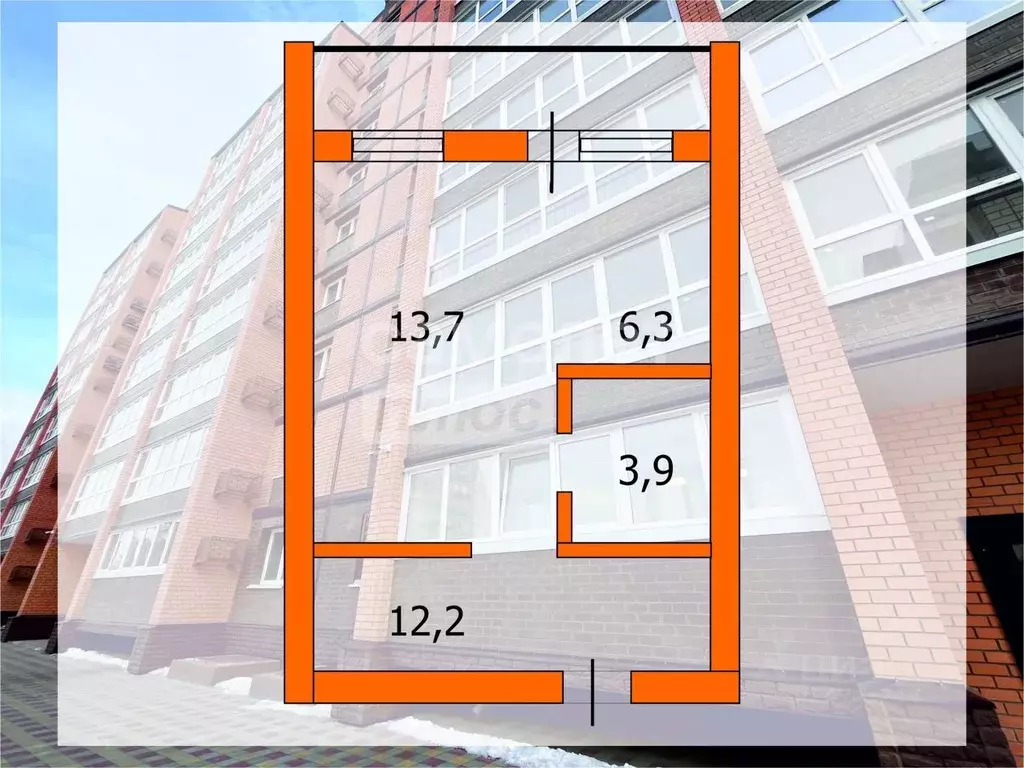 1-к кв. Амурская область, Благовещенск Высокая ул., 136 (39.5 м) - Фото 2