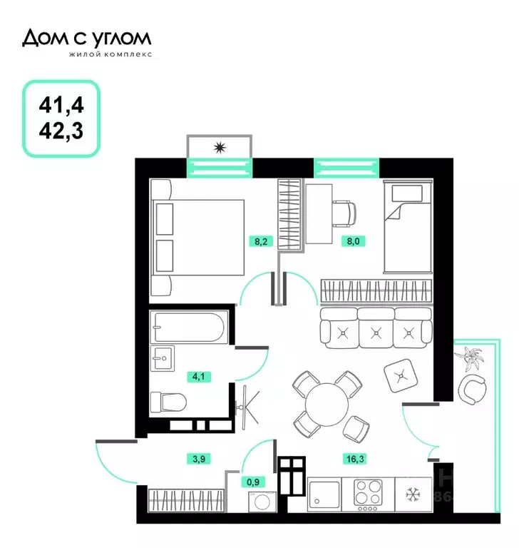 2-к кв. Приморский край, Владивосток ул. Нейбута, 137с1 (42.3 м) - Фото 0