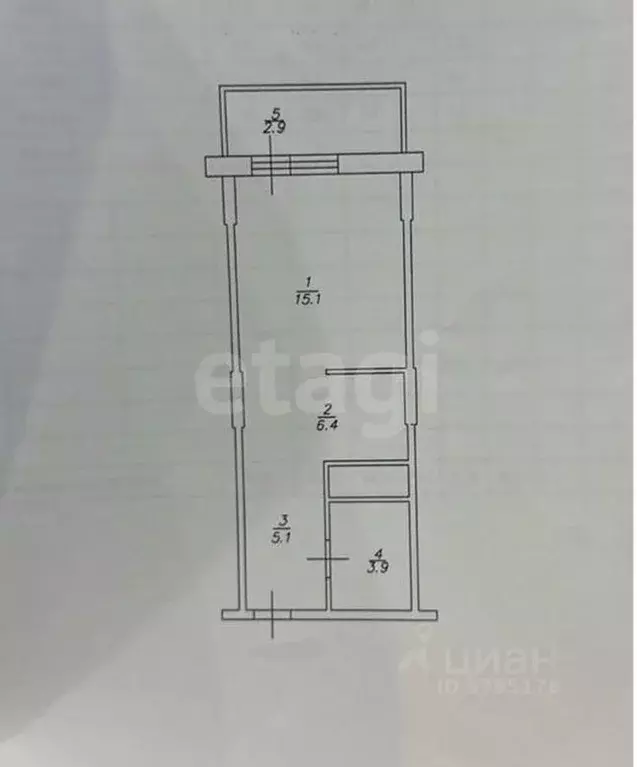 Студия Татарстан, Казань ул. Галимджана Баруди, 4к2 (30.5 м) - Фото 2