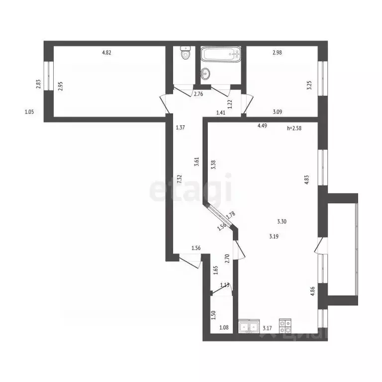 3-к кв. Мордовия, Саранск Краснофлотская ул., 1 (76.0 м) - Фото 2