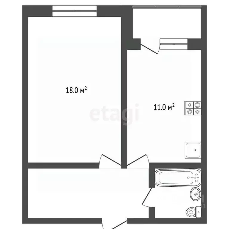 1-к кв. Ростовская область, Батайск ул. Северная Звезда, 2к1 (39.4 м) - Фото 2