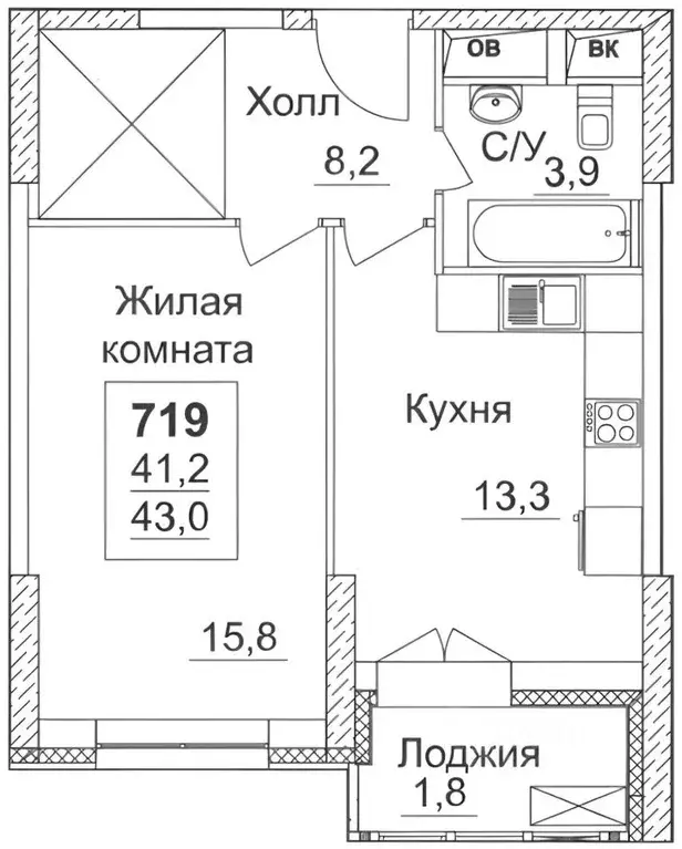 1-к кв. Москва Хорошевское ш., 25Ак2 (45.0 м) - Фото 1