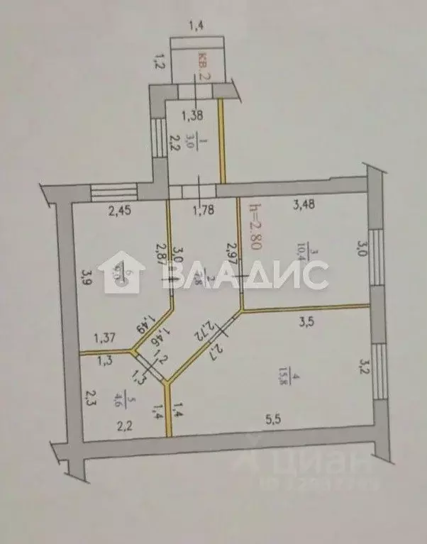 2-к кв. Пензенская область, с. Бессоновка ул. Сиреневая, 59А (50.6 м) - Фото 2